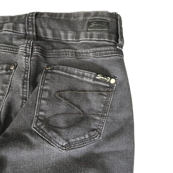 Seven7 Womens Slim Bootcut Tummyless Jeans Size 6 Black Denim Stretch JJ3916 - Picture 14 of 14